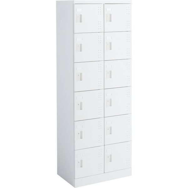 組立設置込】コクヨ SBX 下駄箱 2列6段12人用 扉付 中棚付 幅600×奥行