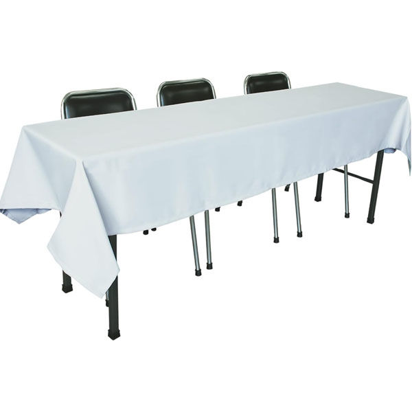 長机用 防炎テーブルクロス ロイヤル グレーホワイト 120×240cm