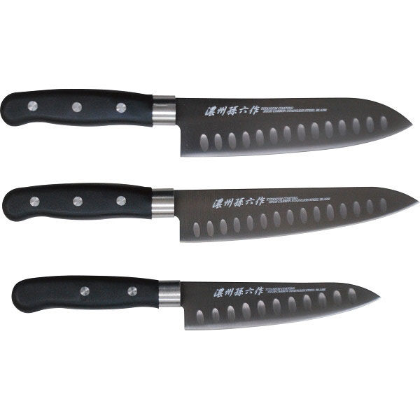佐竹産業 濃州孫六作 AODチタンコーティング包丁3本セット 23-8964-274