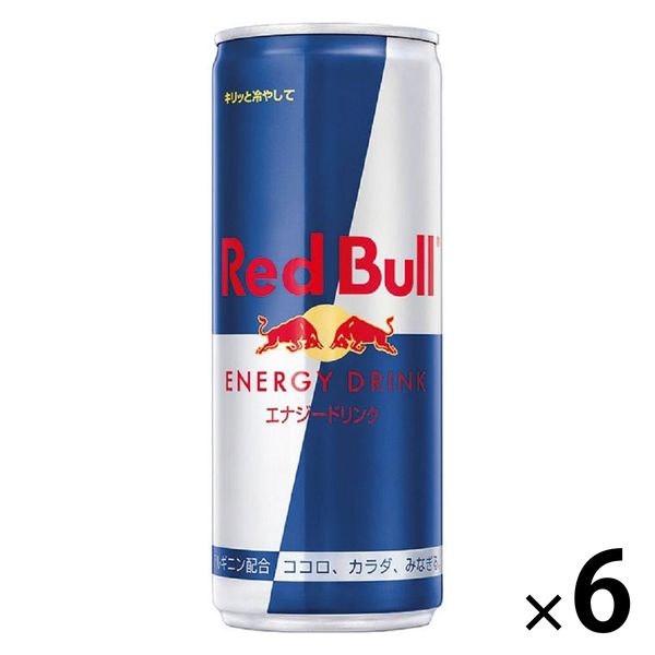 Red Bull レッドブル エナジードリンク 1セット（6缶） - アスクル