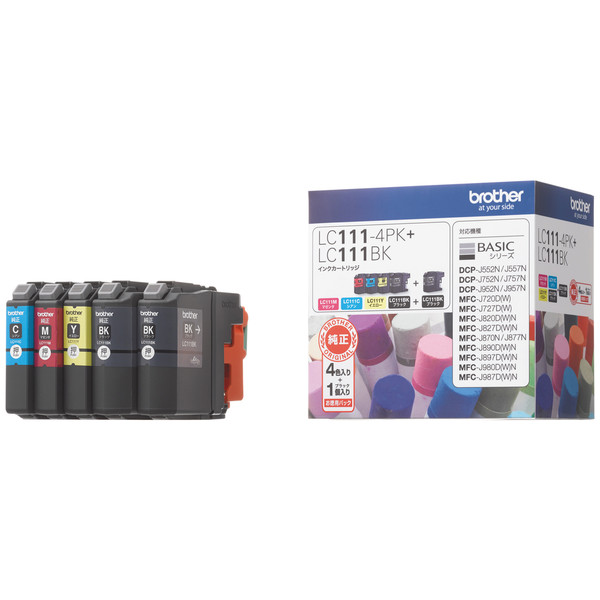ブラザー（brother） 純正インク LC111-4PK+LC111BK 4色+ブラック1個 1