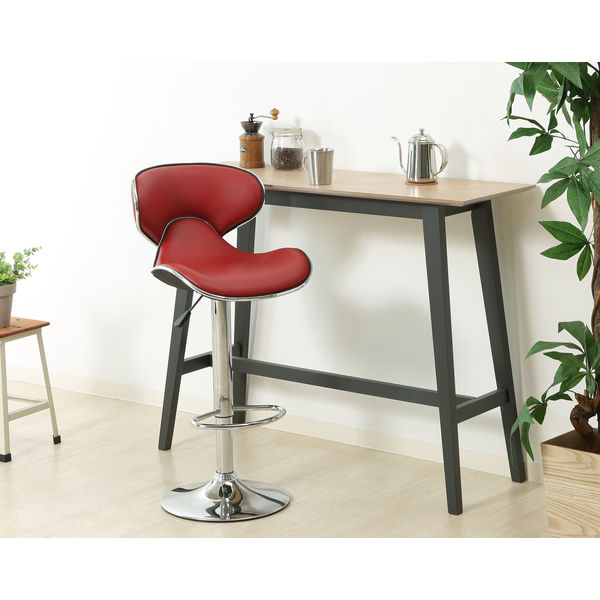 不二貿易 カウンターチェア シェル レッド 93291 1脚（直送品） - アスクル