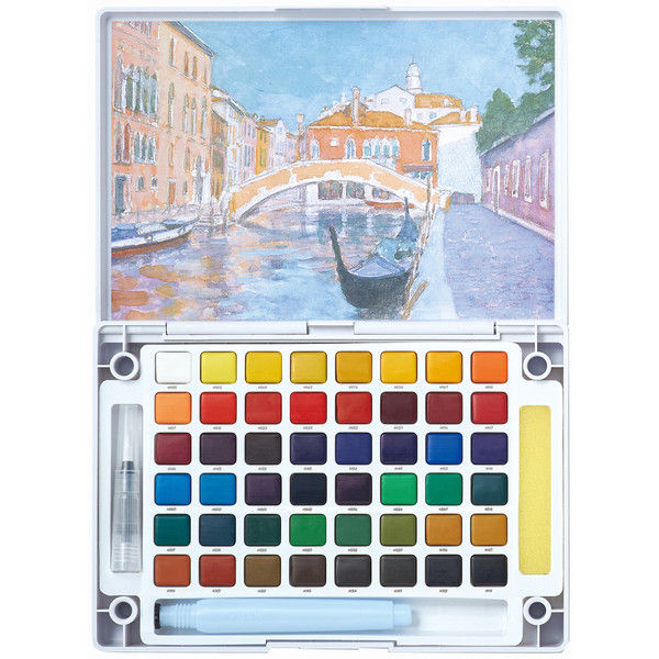 ターレンスジャパン 固形水彩 プチカラー水筆入り48色セット 215032 1