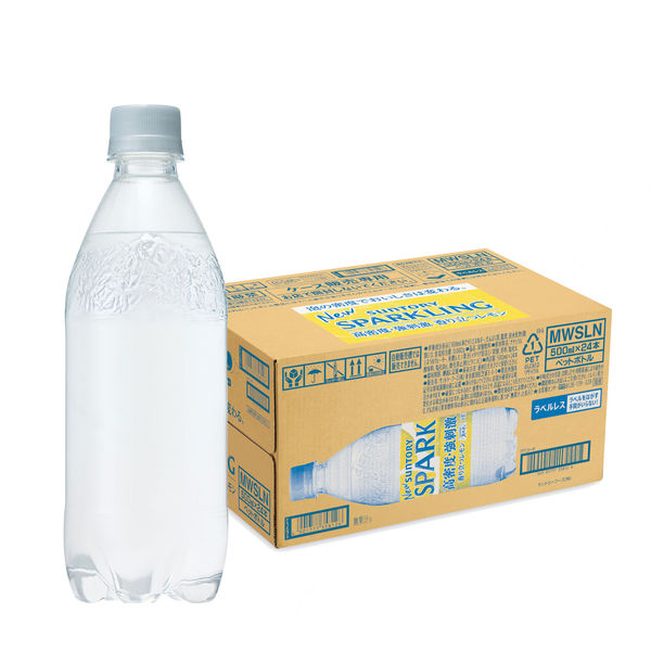 サントリー 天然水SPARKLINGレモン 500ml ラベルレスボトル 1セット