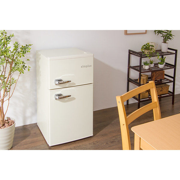 軒先渡し】ジェネレーションパス シンプラス 2ドアレトロ冷蔵庫85L