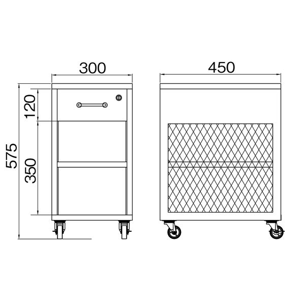 ジャーナルスタンダードファニチャー メッシュワゴン 幅300×奥行450×高