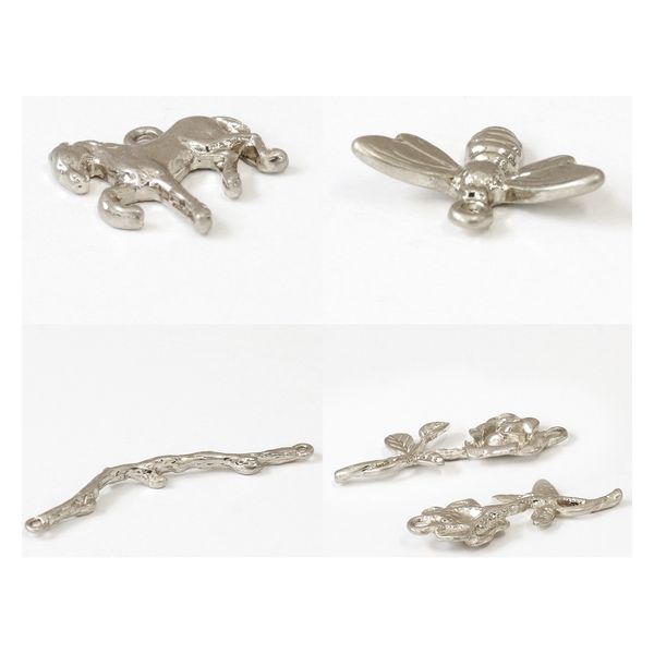 日本紐釦貿易 ヴィンテージ風チャーム MIX8種セット シルバー KE-CHM