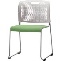 ライオン事務器 スタッキングチェアー イエローグリーン No.640SN 1脚