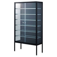 ストア・エキスプレス ラテラルショーケース黒 W90×H180cm【黒パネル