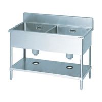 マルゼン 二槽シンク1300×750×800(ホース付) BS2-137 1台 136-2468