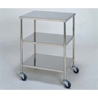 柏ステンレス工業 ステンレスワゴン 機械卓子 (静音使用 枠無) 3段 450