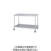 シンコー ステンレス(SUS430)作業台ベタ棚板キャスター付 φ75ウレタン