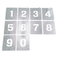 セーフラン安全用品 吹付けプレート(数字0~9)持ち手付き 文字高さ150mm