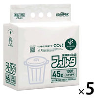 ゴミ袋 nocoo in 業務用フォルタ 白半透明 45L 厚さ:0.03mm（500枚:100