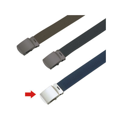 ミドリ安全 作業用ベルト カラフルベルト金属バックル 紺 120cm