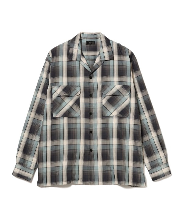 BEAMS BEAMS Check Open Collar Shirt (Shirts, Blouses, Casual