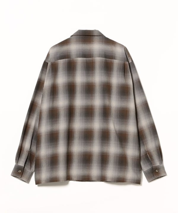 BEAMS（ビームス）オンブレチェック オープンカラー シャツ（シャツ