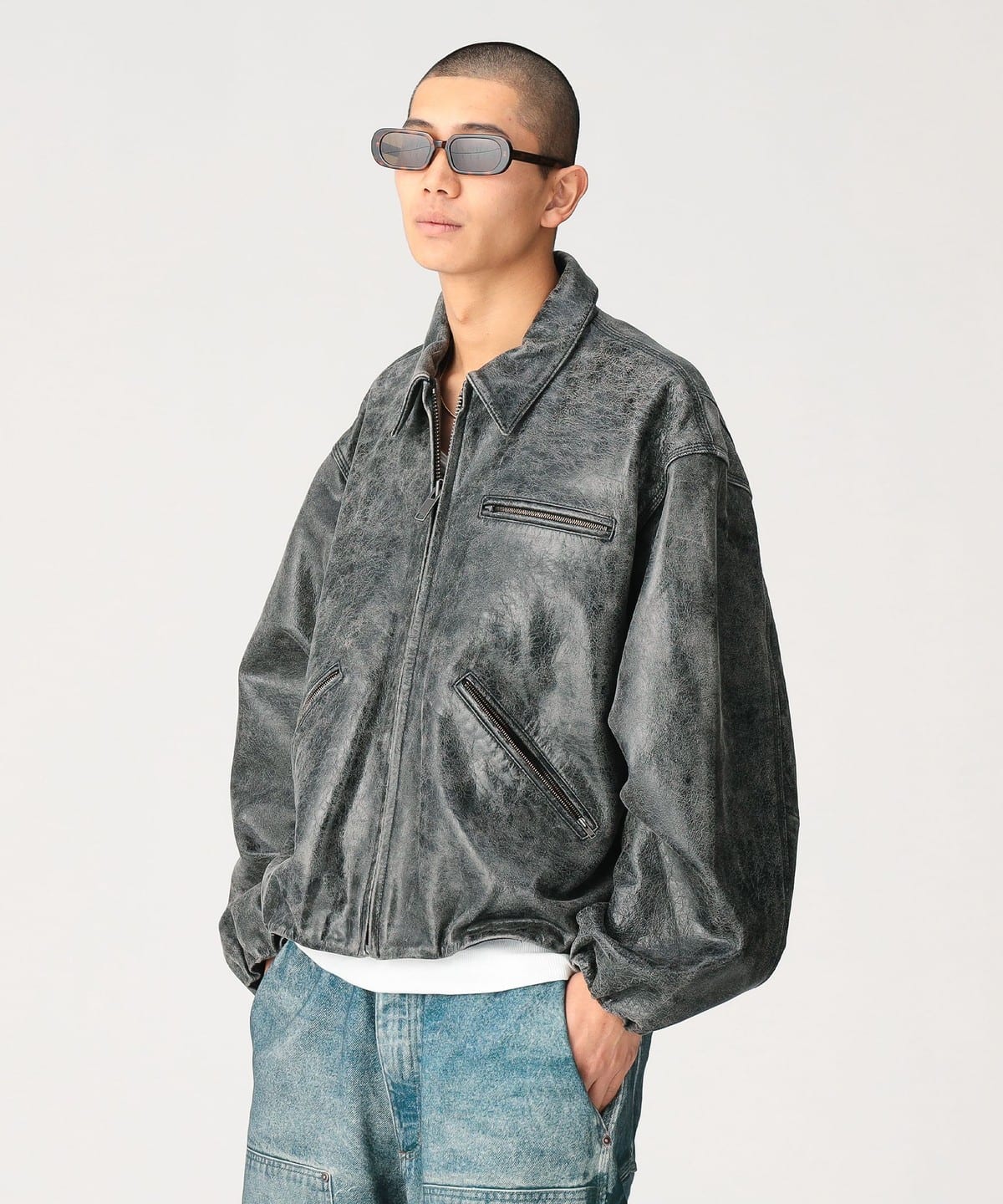 BEAMS（ビームス）Leather Zip Bloson（ブルゾン レザーブルゾン）通販