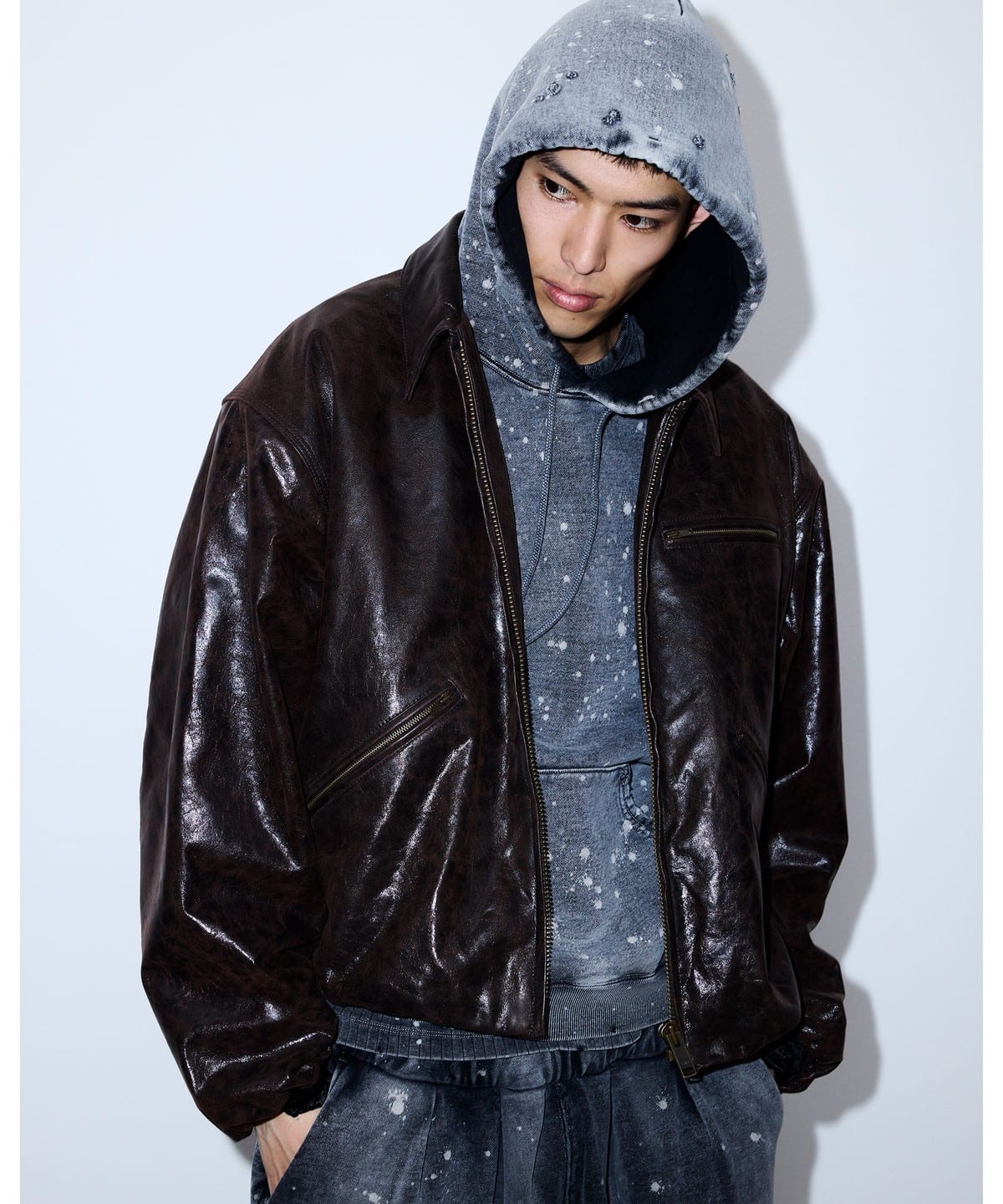 BEAMS（ビームス）Leather Zip Bloson（ブルゾン レザーブルゾン）通販