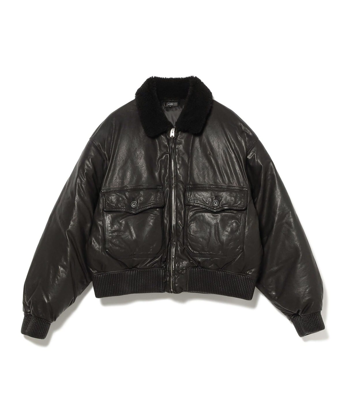BEAMS Wide Short Fit G-1 Sheep Leather Down Jacket (Blouson Down