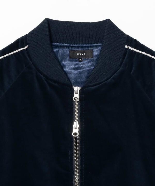 BEAMS（ビームス）リラックスフィット ベロア スカジャン（ブルゾン