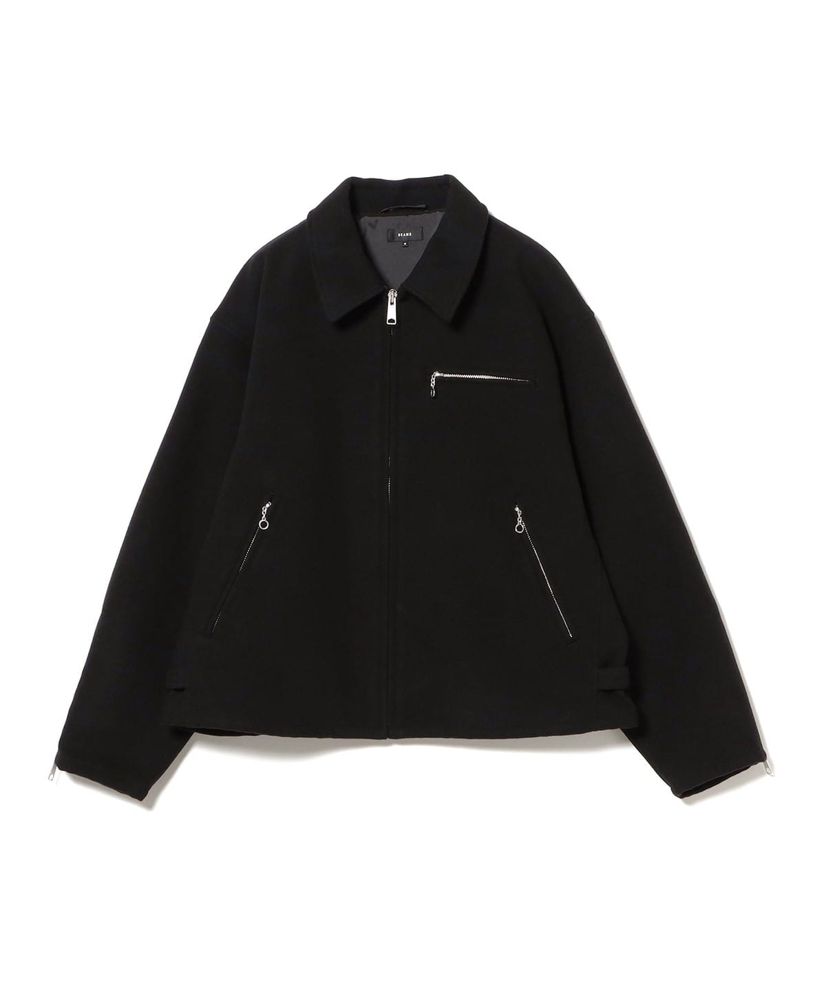 BEAMS Relaxed Fit Fleece Melton Single Rider's Jacket (Blouson