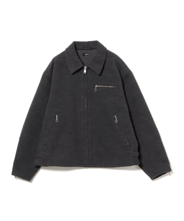 BEAMS Relaxed Fit Fleece Melton Single Rider's Jacket (Blouson