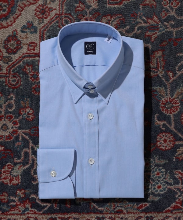 BEAMS F（ビームスF）オックスフォード シャンブレー タブカラーシャツ