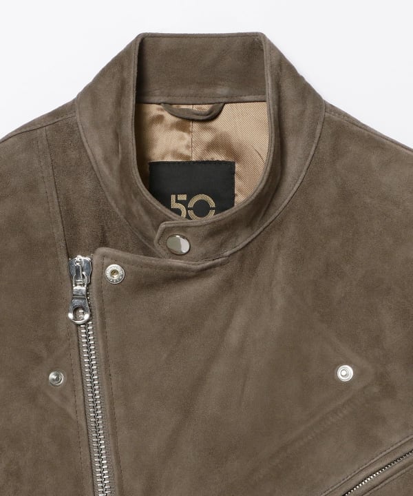 BEAMS F（ビームスF）CINQUANTA / スエード スタンドカラー ダブル