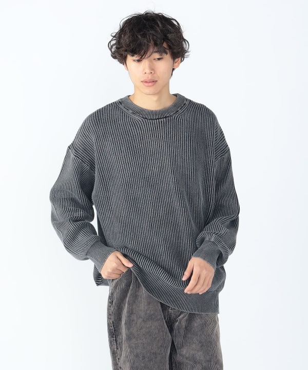 BEAMS HEART（ビームス ハート）コットン フェード 片畦 クルーネック