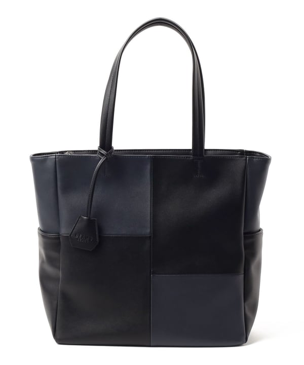 BEAMS HEART（ビームス ハート）フェイクレザー 切替 トートバッグ