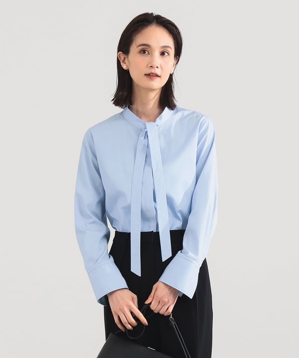 Demi-Luxe BEAMS（デミルクス ビームス）コットン リボンタイ シャツ