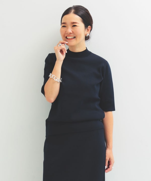 Demi-Luxe BEAMS（デミルクス ビームス）シンプル モックネック ニット