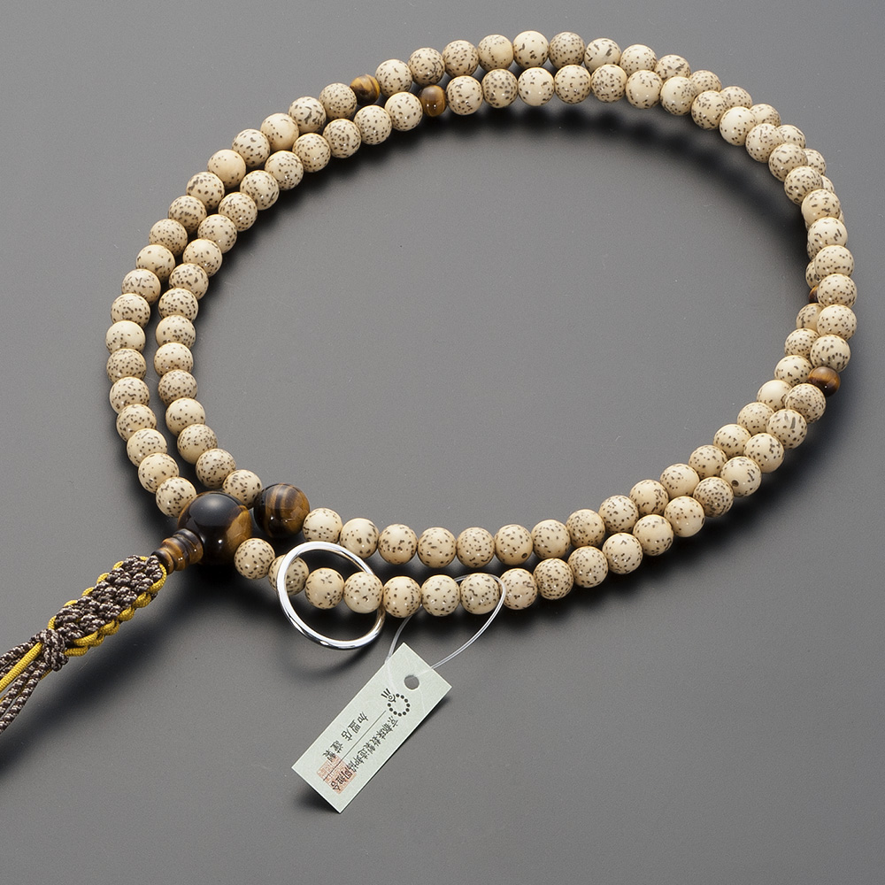 曹洞宗用本式数珠【男性用】 星月菩提樹 虎目石仕立 尺2 | 滝田商店