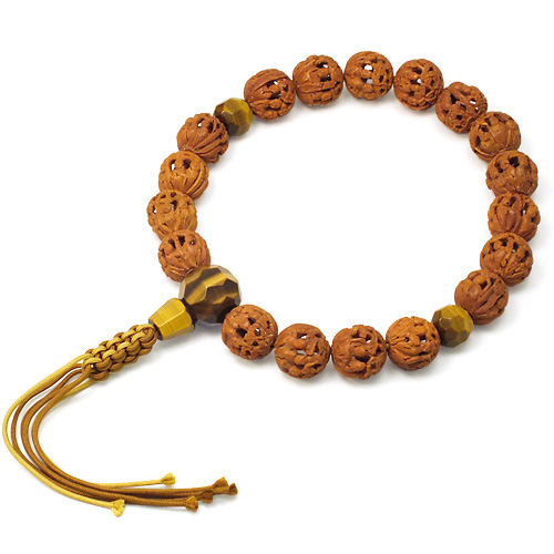 男性用数珠 羅漢彫 虎目石切子仕立 18玉 | 仏壇・仏具専門店 滝田商店