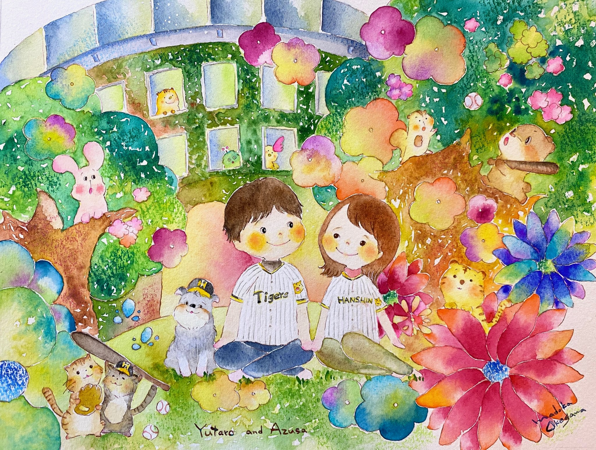 オーダー - 水彩画家、水彩イラスト、オーダー、ウェルカムボード