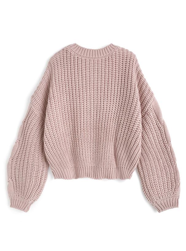 ケーブル編みワイドネックニットトップス[an1809] | レディース