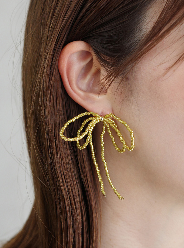 ビーズリボンピアス[ana07] | レディースファッション通販のグレイル