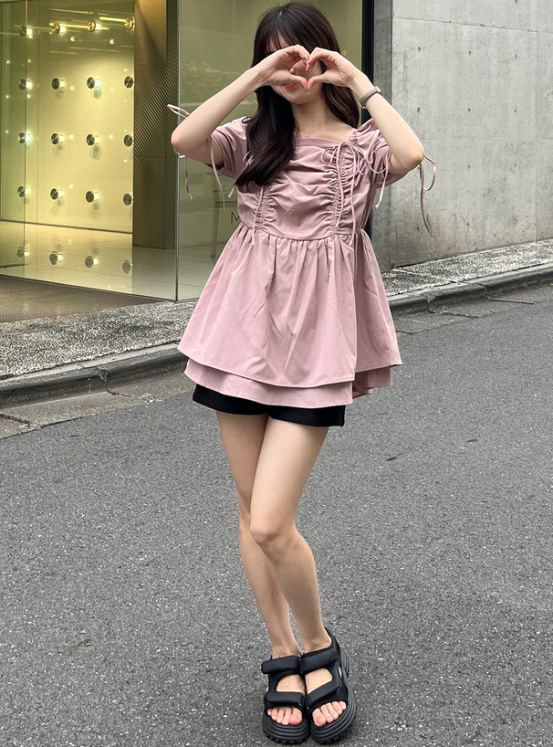 袖2Wayドロストペプラムブラウス[al229] | レディースファッション通販