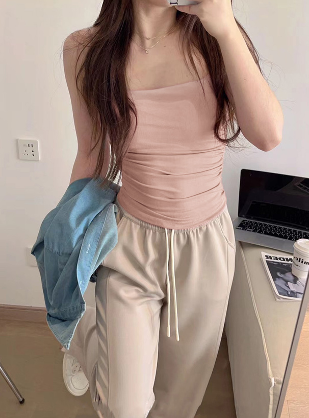 パット付きサイドギャザーキャミソール[at2069] | レディース