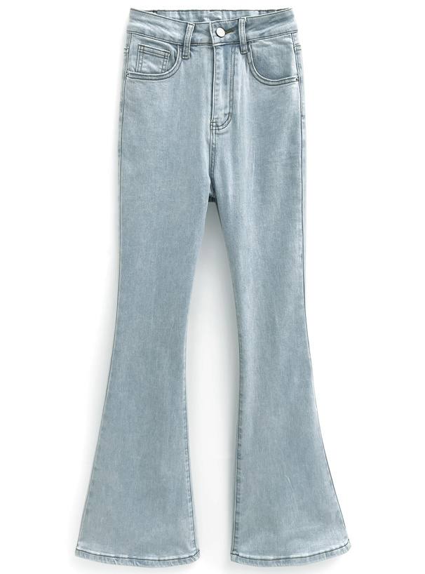 バックリボン刺繍フレアデニムパンツ[at2289] | レディース