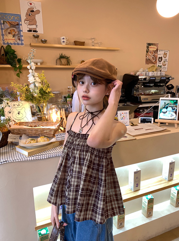 チェック柄キャミソールトップス[gn465] | レディースファッション通販