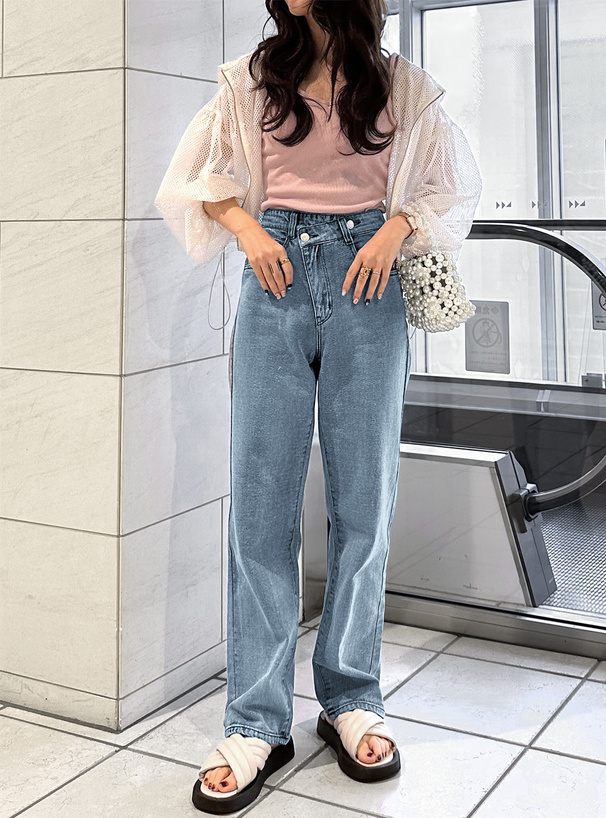 アシンメトリーデニムパンツ[gn106] | レディースファッション通販の