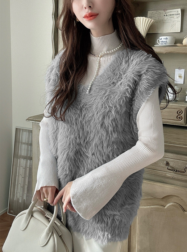 フェザーニットVネックベスト[gn186] | レディースファッション通販の