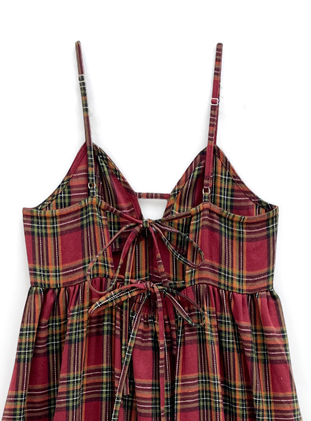 チェック柄フレアキャミワンピース[gc265] | レディースファッション