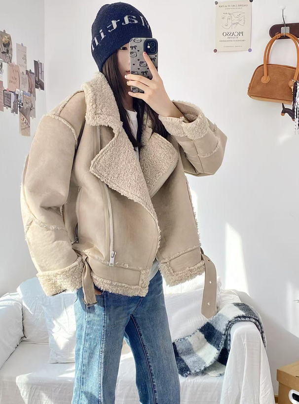 ムートンボアライダースジャケット[gc288] | レディースファッション