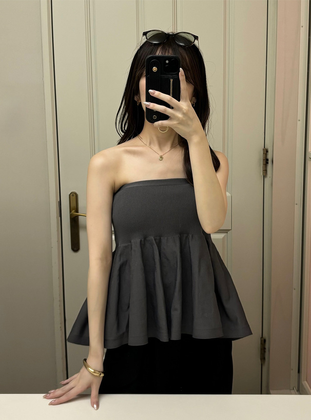 2Wayペプラムニットベアトップ[dh1316] | レディースファッション通販