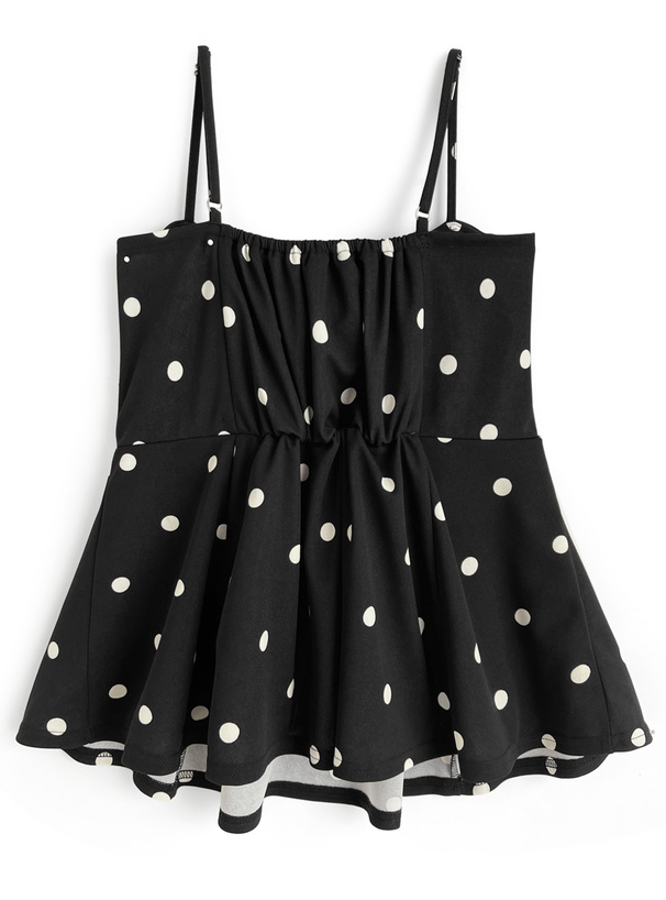 リボンデザインドット柄キャミソールトップス[dh1372] | レディース