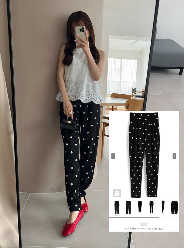 ドット柄テーパードパンツ[dh1373] | レディースファッション通販の