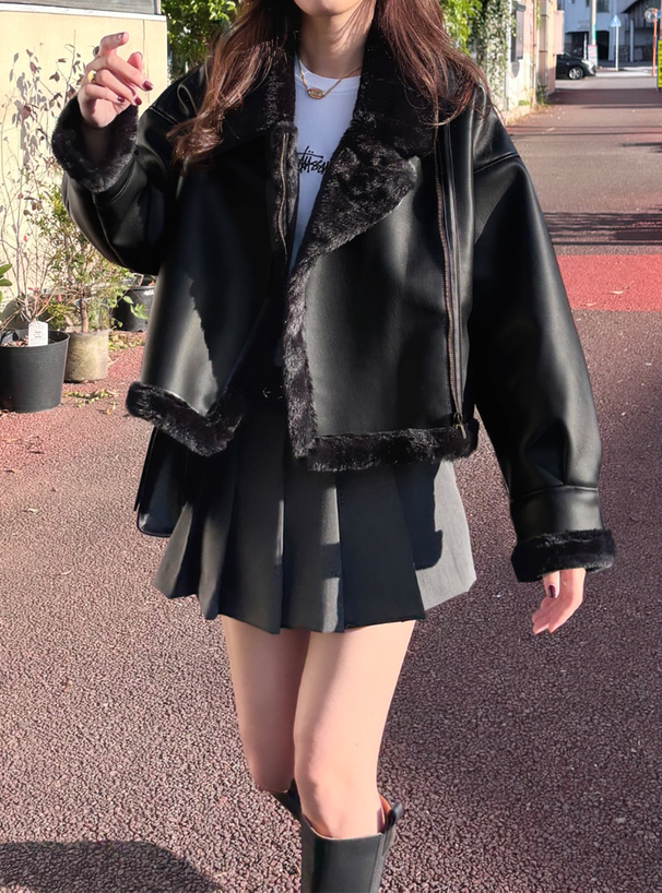 レザーファージャケット[dk829] | レディースファッション通販の